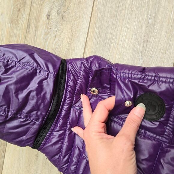 Fou Fou Doggie Puffer Vest Jacket with removable zipper hood , velcro closure M - Picture 7 of 15